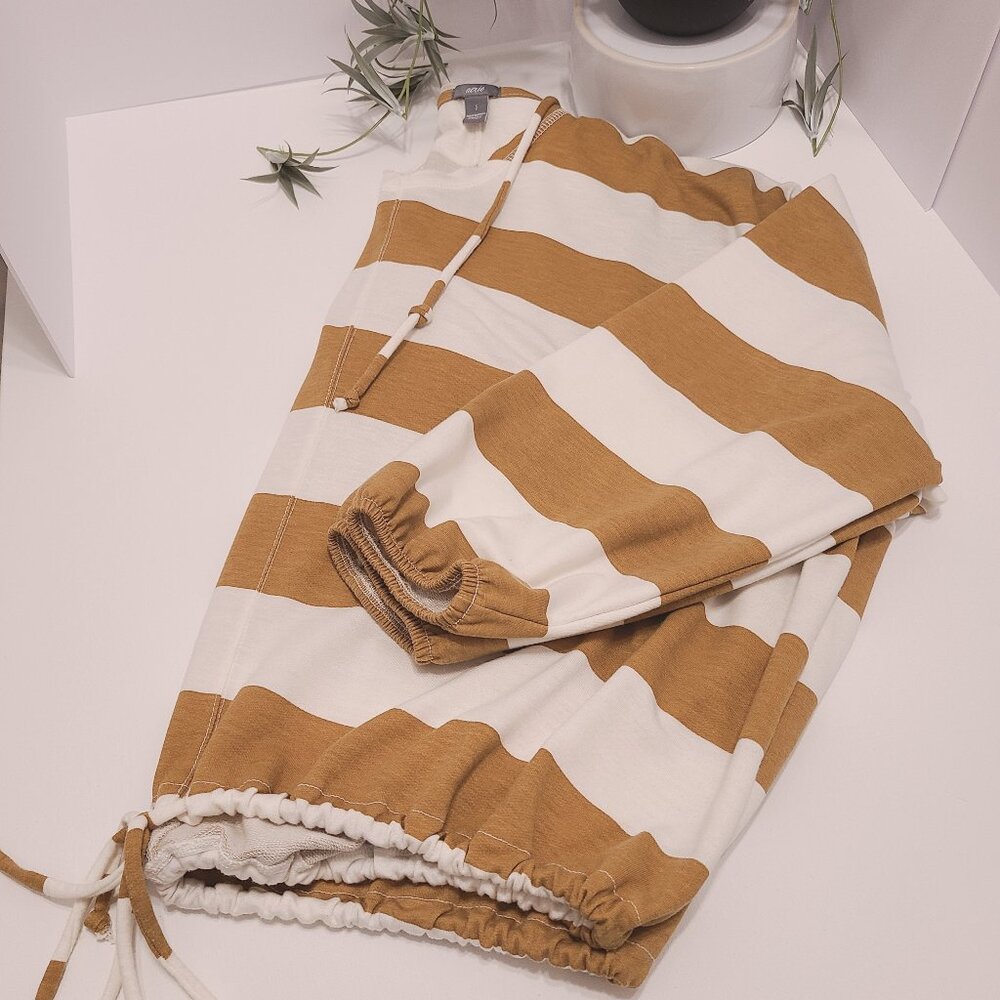 Aerie Women's Small Striped Hoodie Mustard Yellow White Long Sleeve Lightweight - Picture 5 of 13
